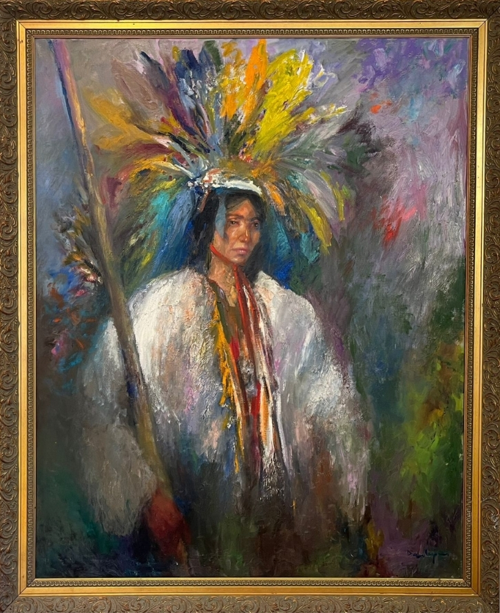 Witchita Prince (an imagining of what the Chief he painted in 1969 would have looked like when he was a young man)