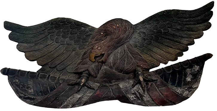 American Federal-Style Hand-Carved Wooden Eagle